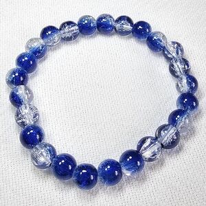 Elegant Blue & Clear Crystal Bead Bracelet
